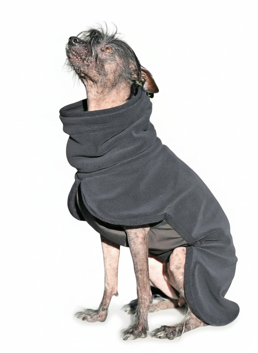 Попона-пуловер з високою горловиною BazaDog «Luna», чорний